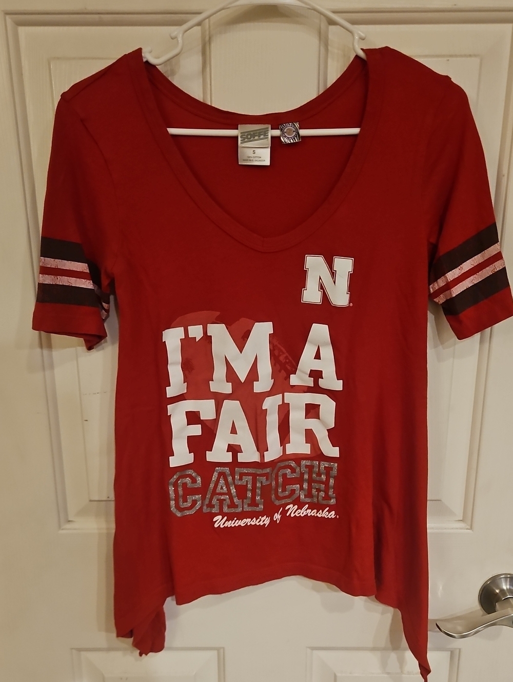 Soffe Red 'I'm a Fair Catch' Short Sleeve Tee